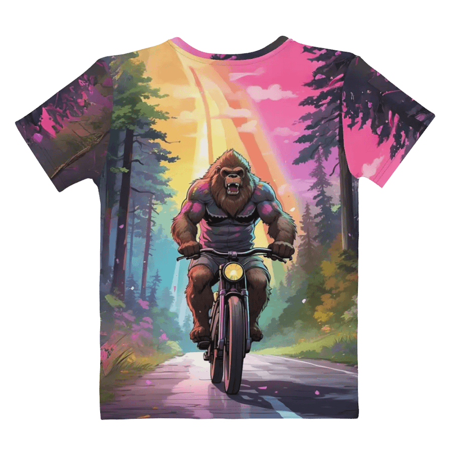 Bigfoot Riding a Motorcycle All Over Print T-shirt product image (9)