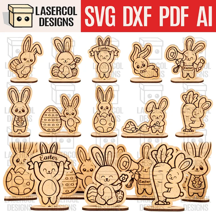 Easter Cutouts With Base Set 3 - Laser Cut Files product image (1)