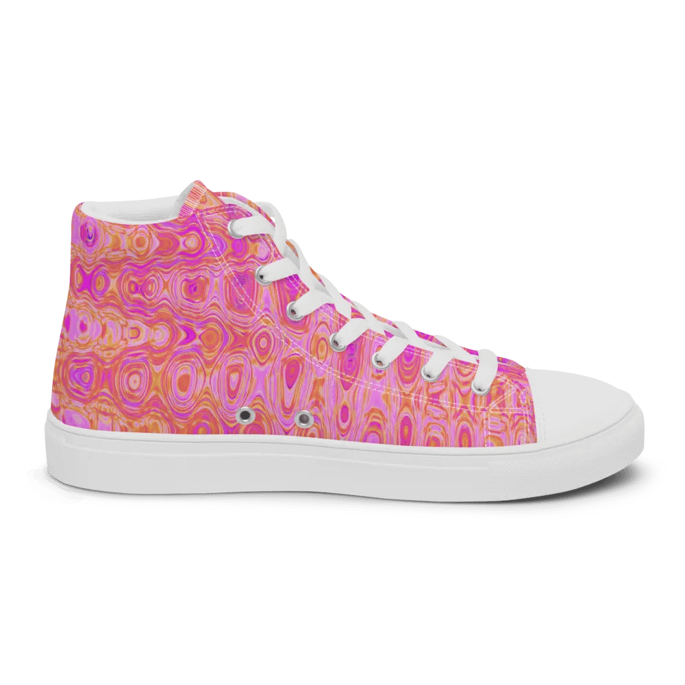Cool Abstract Pink and Magenta Atomic Retro Zigzags High Tops for Women product image (5)