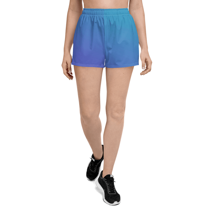 Pink to Blue Gradient Women's Athletic Short Shorts product image (2)