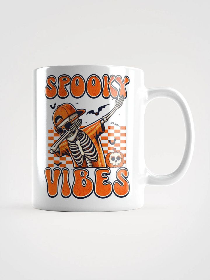Retro Spooky Vibes Dabbing Skeleton Halloween Coffee Mug product image (2)