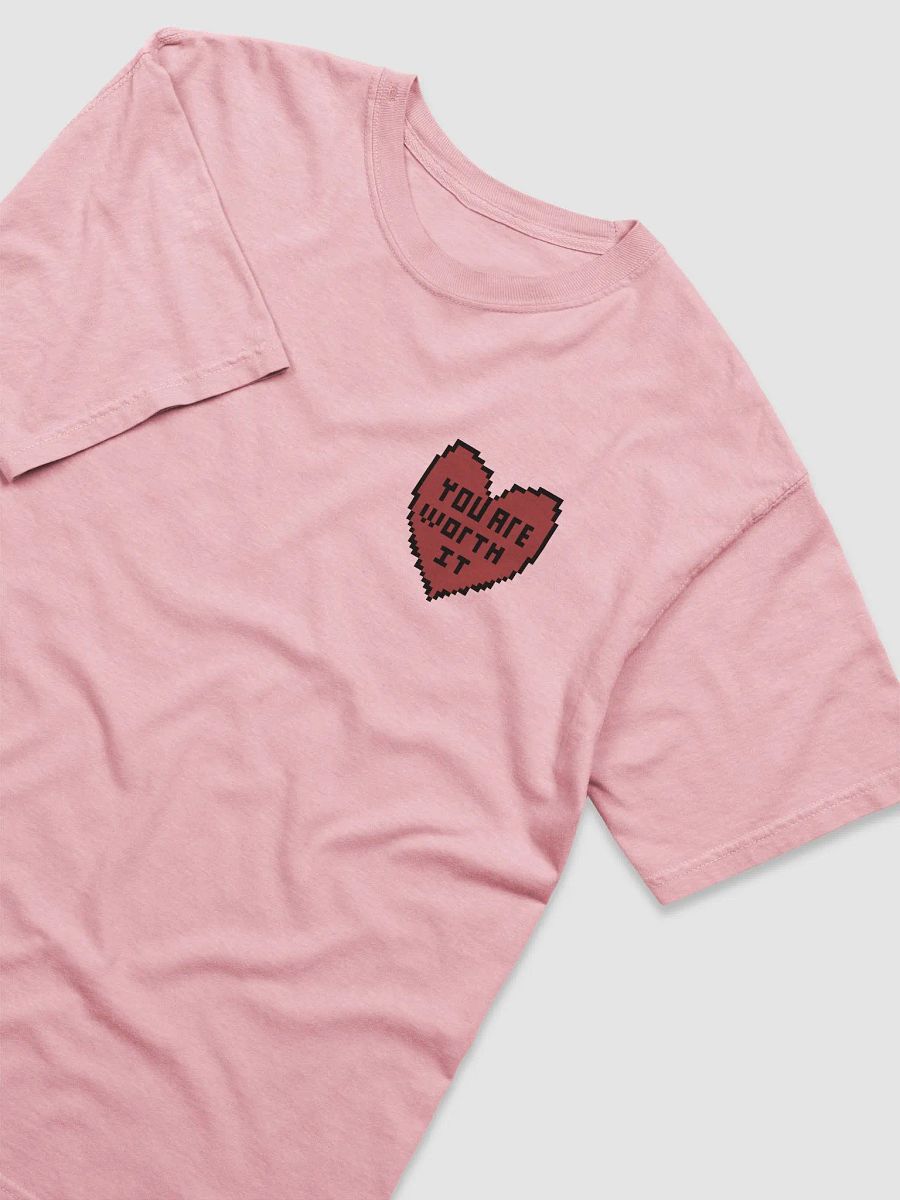 You are worth it pixel heart Heavyweight T-Shirt product image (3)