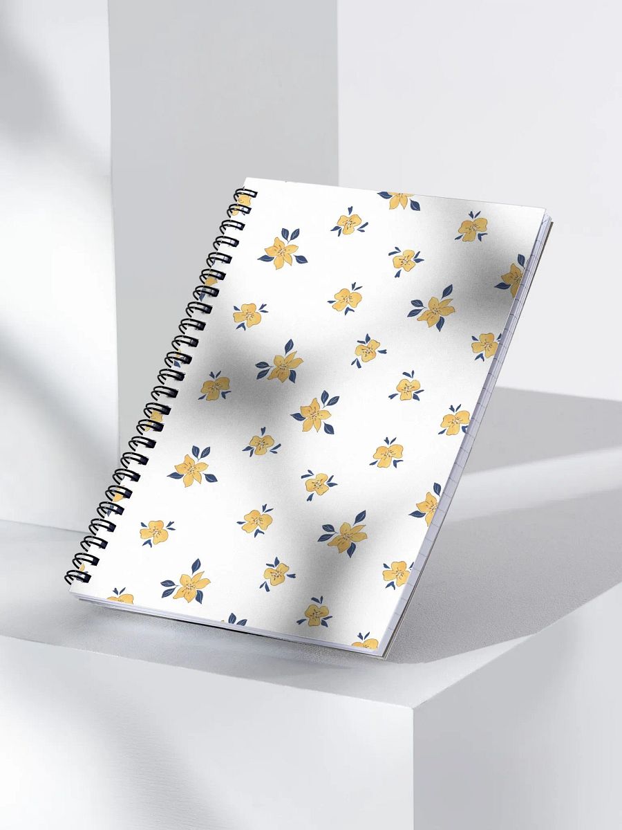 Yellow Flower Pattern Spiral Notebook product image (3)