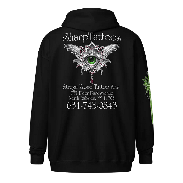 SharpTattoos @ StregaRose (Green) Zip Hoodie product image (6)