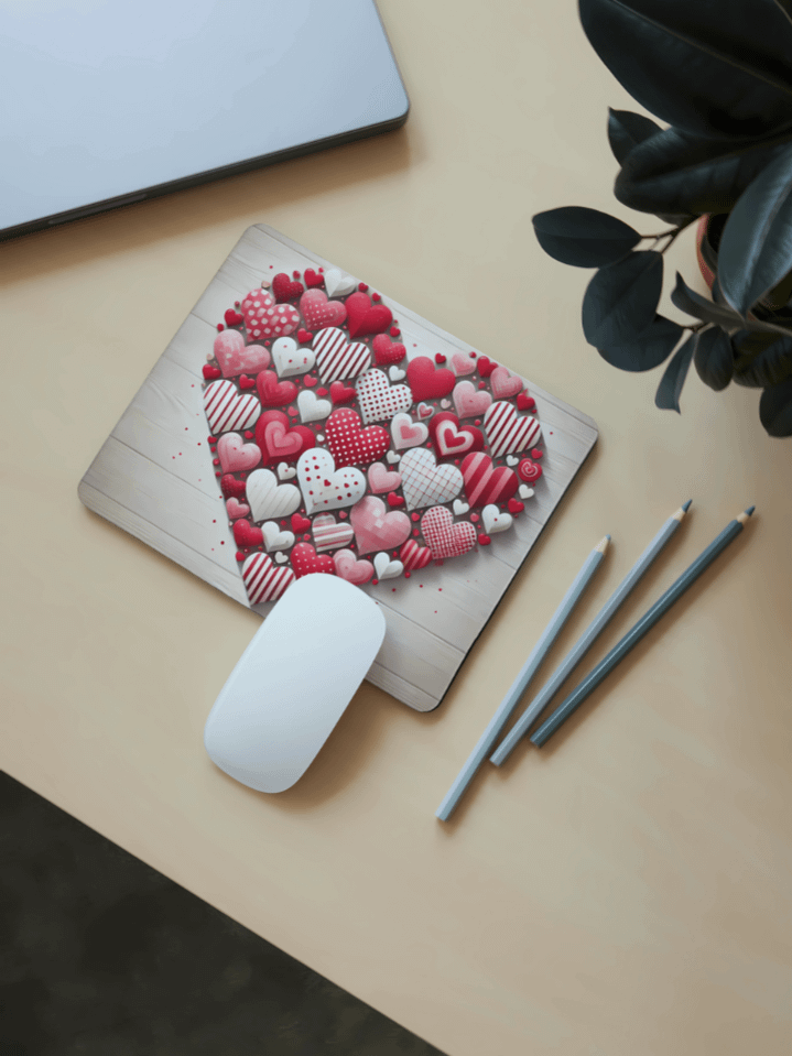 Heart-Themed Mouse Pad Sublimation Design – Romantic Valentine’s Day Artwork – Digital PNG Download – Ideal for Mouse Pads – 300 DPI product image (1)