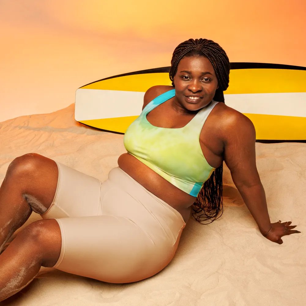 Blur cloud rainbow Design Longline Sports Bra - v8 product image (3)