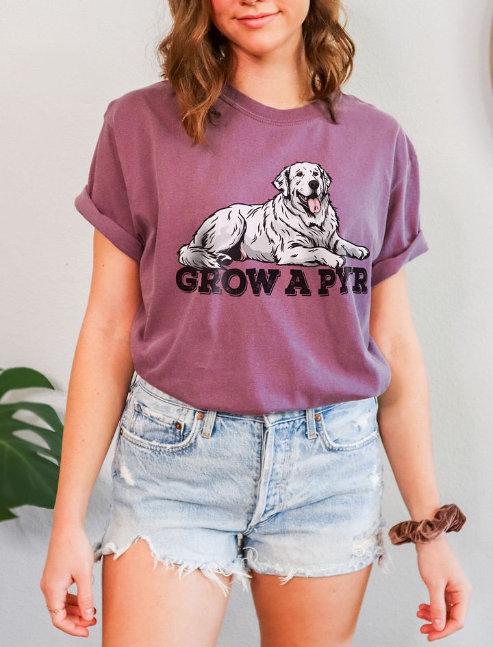 Grow a Pyr T-Shirt of a Great Pyrenees | Funny T-Shirt for Pyr Paw-rents product image (6)