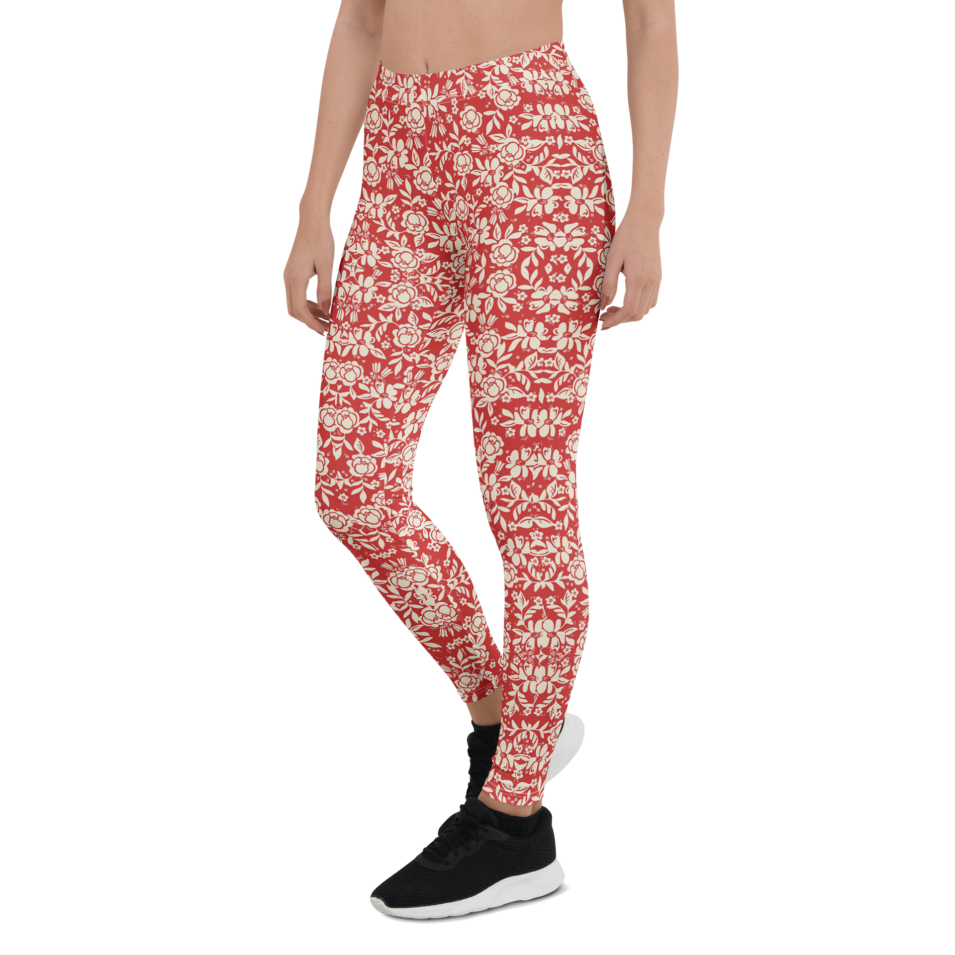 Red Floral All-Over Print Leggings product image (3)