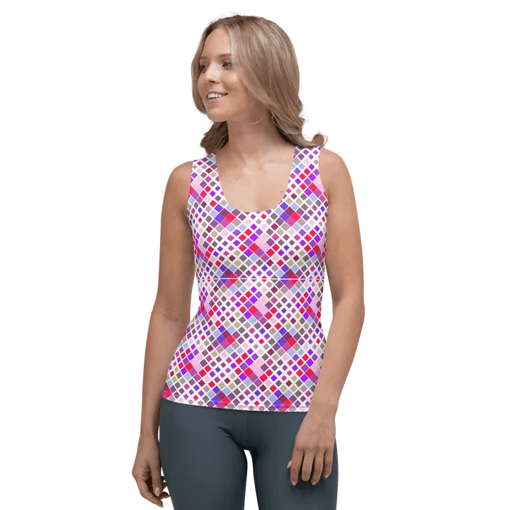 Colorful Square Pattern Design Tank Top - Ver 6 product image (1)