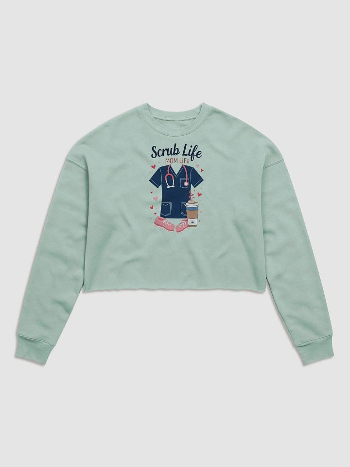 Mom Life Scrub Life Crop Sweatshirt product image (1)