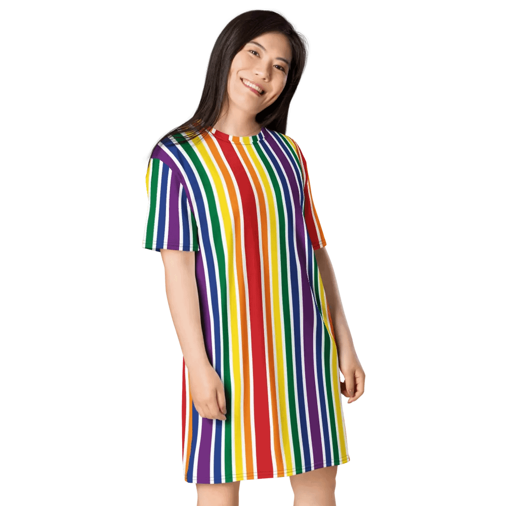 Rainbow Stripe T Shirt Dress product image (6)