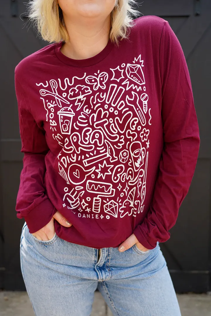 CREATIVE CHAOS LONG SLEEVE - White txt product image (2)