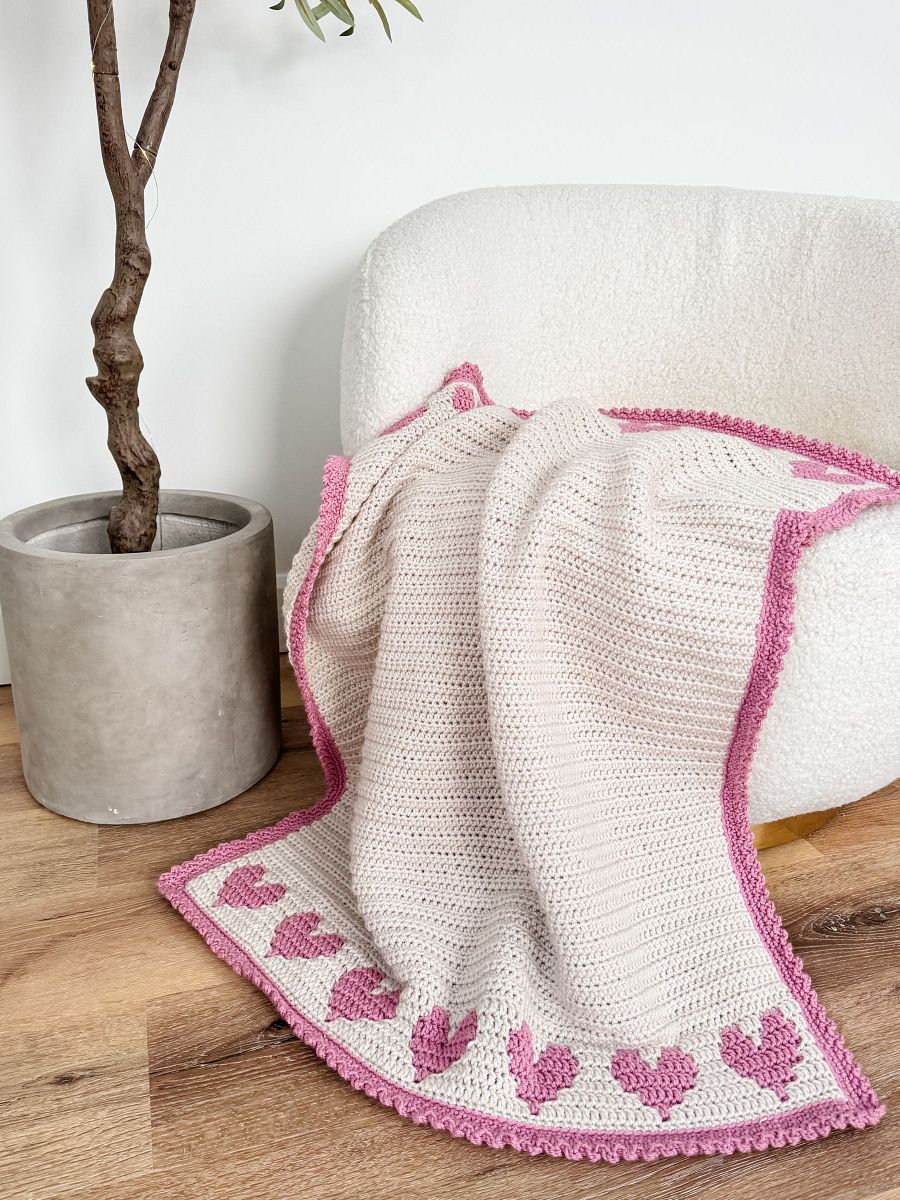 Heartstrings Mosaic Blanket and Coaster Crochet Pattern product image (9)