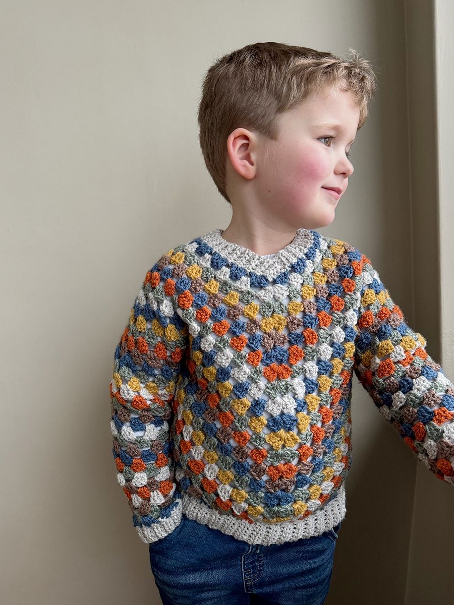 Child Granny Stitch Sweater Pattern | Sizes Newborn to 10 Years | Pdf Instant Download product image (8)