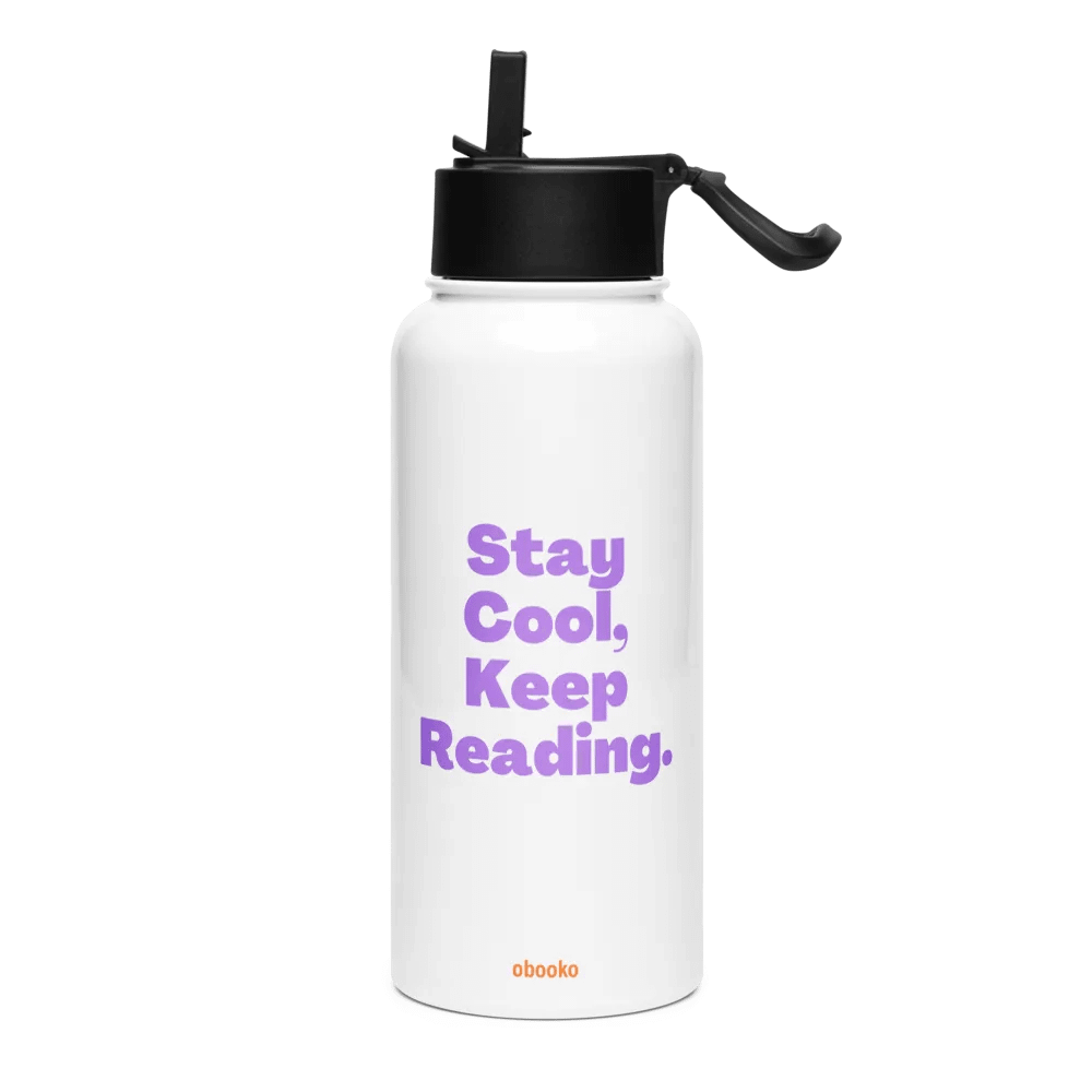 Water Bottle "Stay Cool, Keep Reading" Purple product image (1)