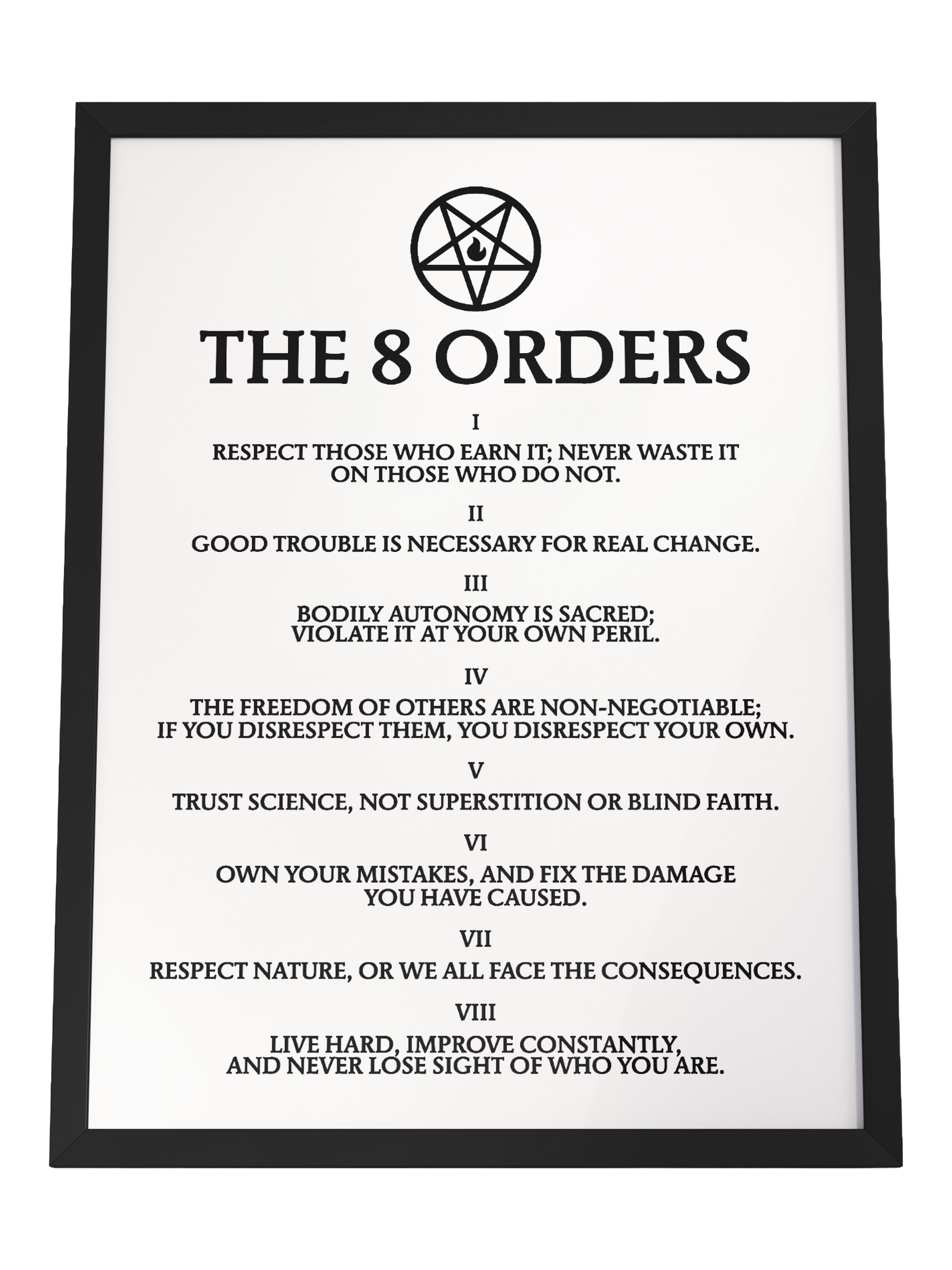 The 8 Orders, Faults or Statements - Picture Frame product image (1)