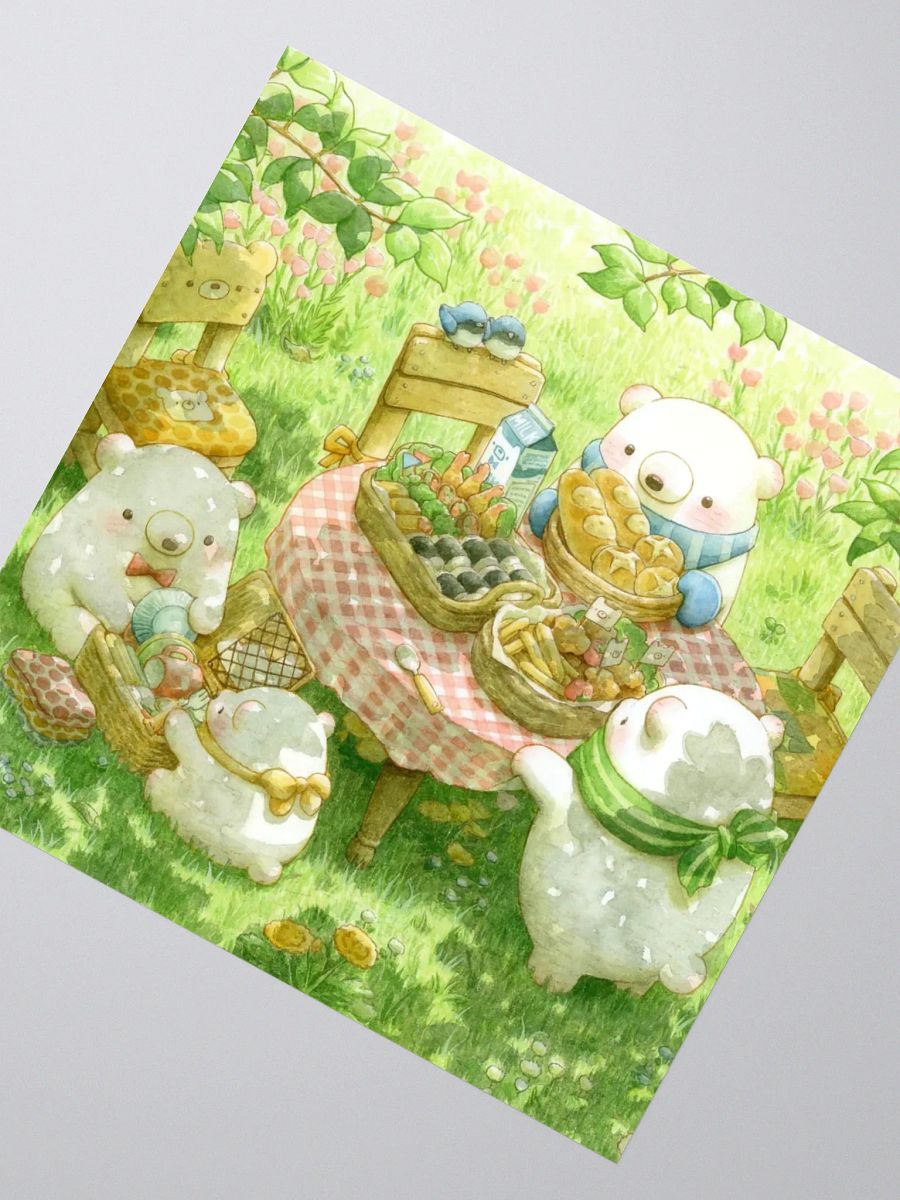 Cute Bear Picnic Sticker - Whimsical Soft Bears Friends product image (6)