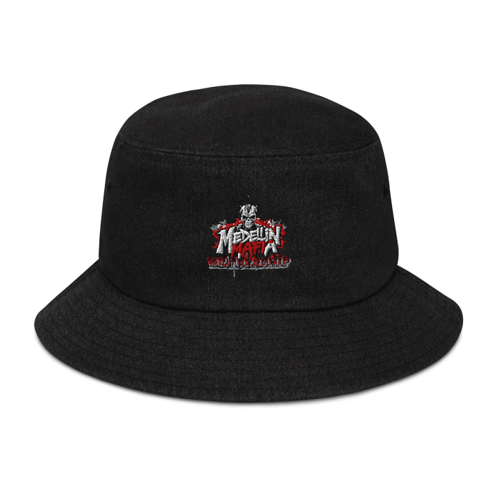 Menacing Skull Denim Bucket Hat product image (1)