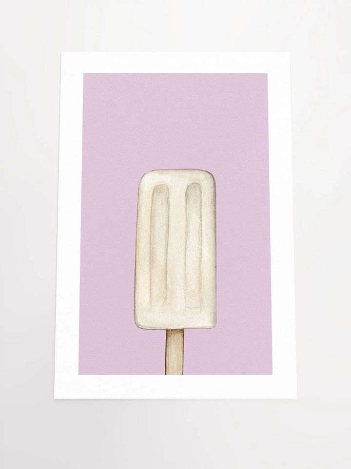 Minimalist White Popsicle on Lilac Background Wall Art product image (3)