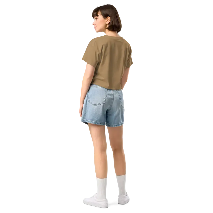 EXCLAIMING MENTALLY (L.C. white) embroidered cotton crop top product image (17)
