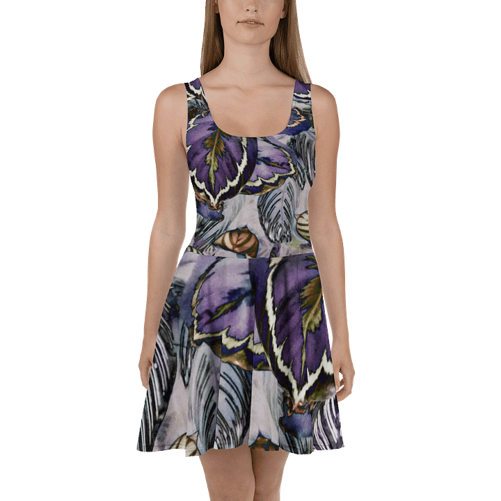Purple Leaves Skater Dress product image (2)