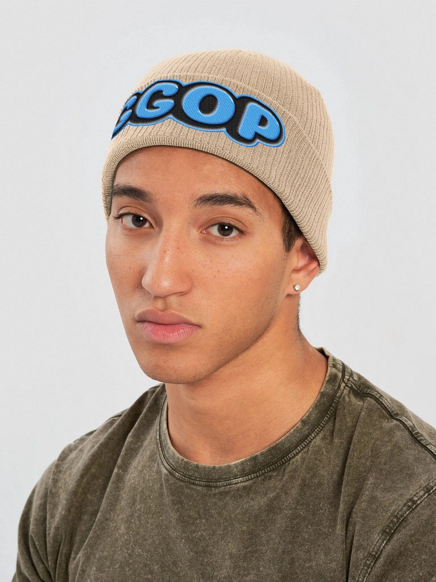 Blue Embroidered GGOP Beanie product image (9)