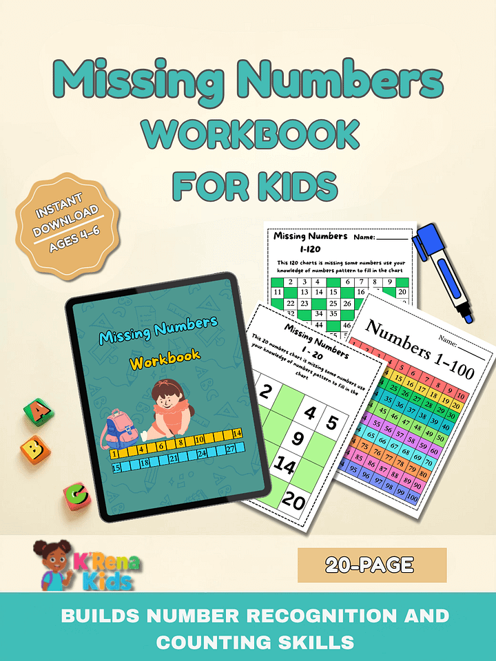 Missing Numbers Workbook product image (1)