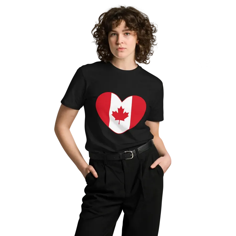 Canadian Flag Heart Unisex T-Shirt product image (12)