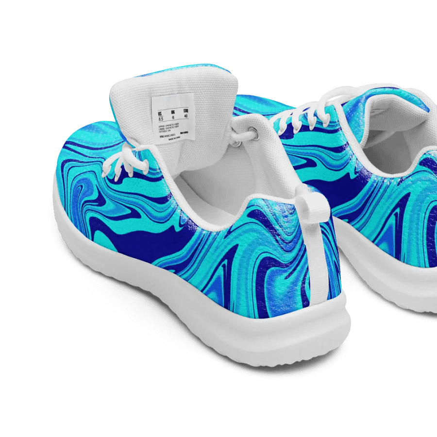 Women's Athletic Shoes - Light and Dark Blue Digital Fluid Art product image (10)