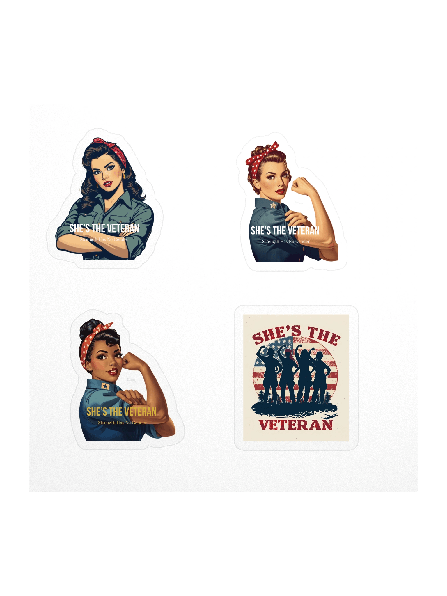 She’s The Veteran Vinyl Stickers product image (1)