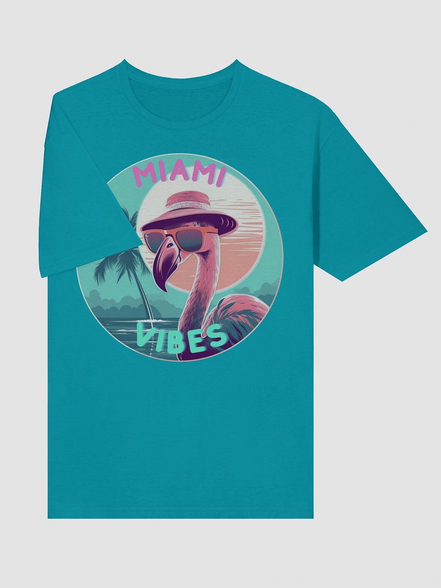 'Miami Vibes' Flamingo T-Shirt | Retro 80s & Vaporwave Graphic Tee product image (5)