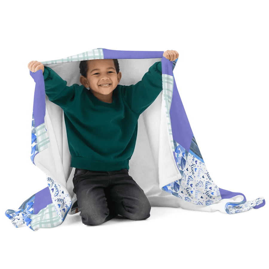 Patchwork Throw Blanket – Serene Blue Harmony product image (8)
