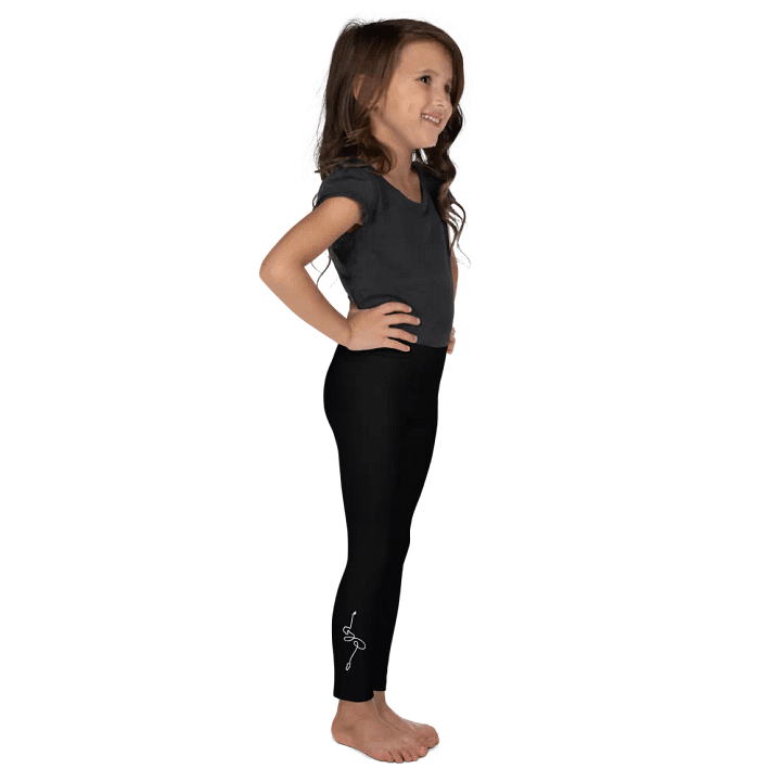Kids Leggings | Black with White Text/Logo product image (2)