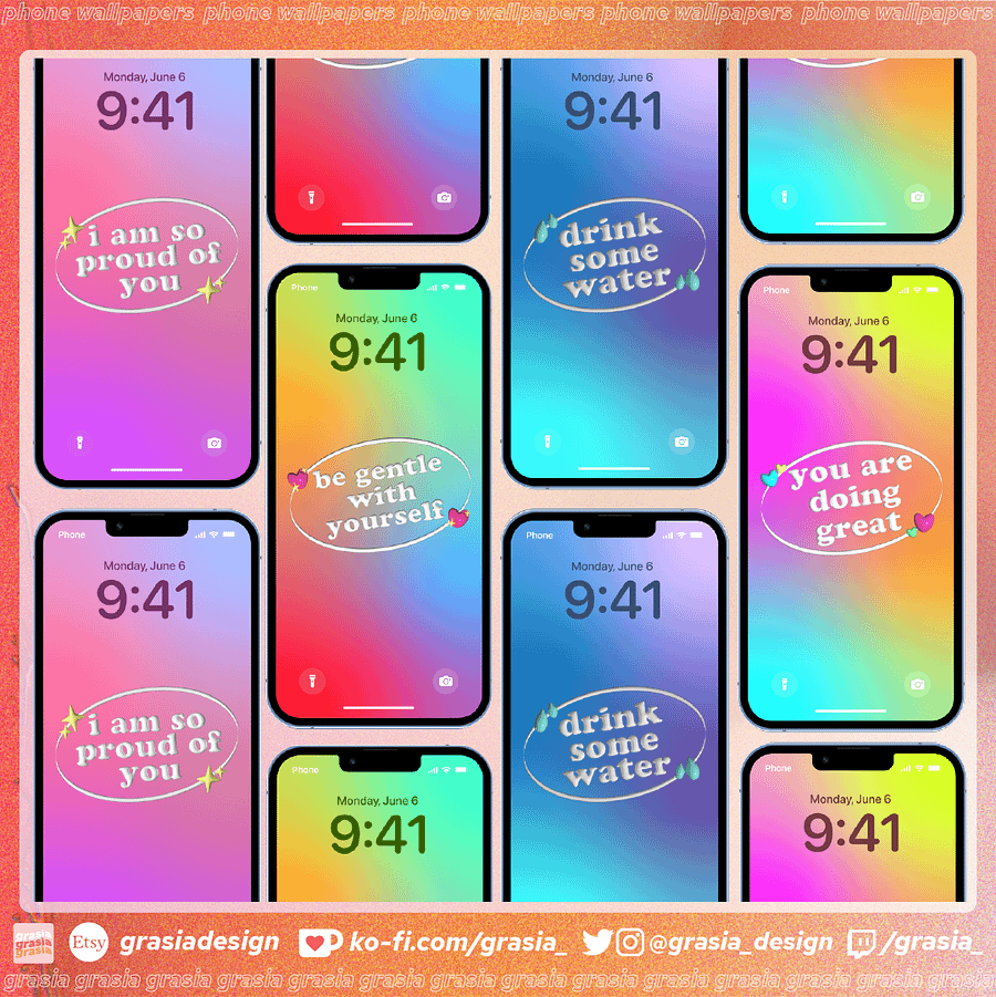 3D & 2D Gradient quote phone wallpapers ♡ product image (4)