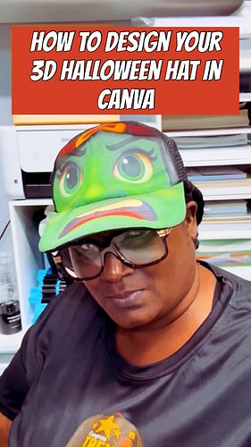 How to custom design your 3D HL Sublimation Halloween Hat in Canva to include the Full DI Y Playlist. Comment the word Hallow...