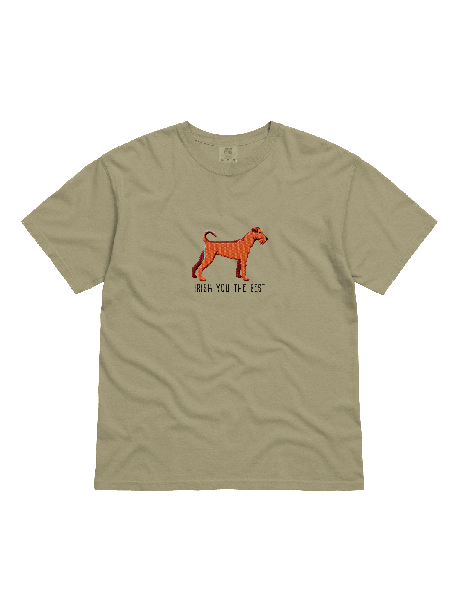 Irish You the Best T-Shirt(Embroidered) of an Irish Terrier(Red) product image (2)