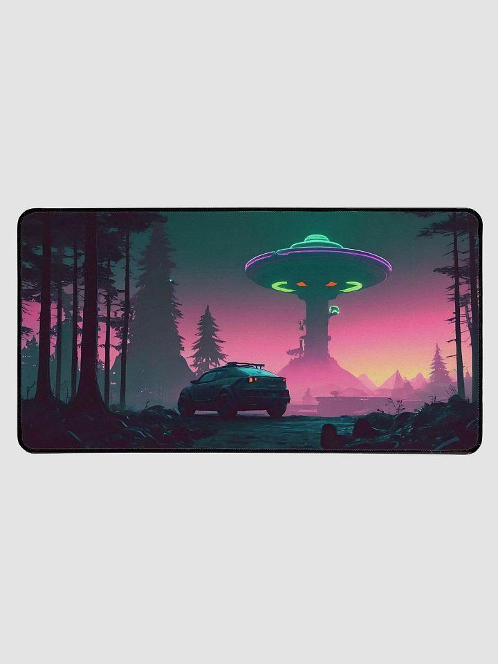 Retro Sci-Fi UFO Landscape Desk Mat product image (1)