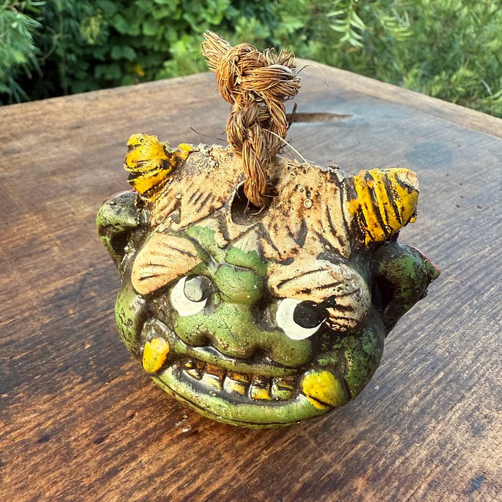 🎎 Vintage Japanese Ao-Oni & Aka-Oni Ceramic Bell – Guardian Oni Folk Art product image (2)