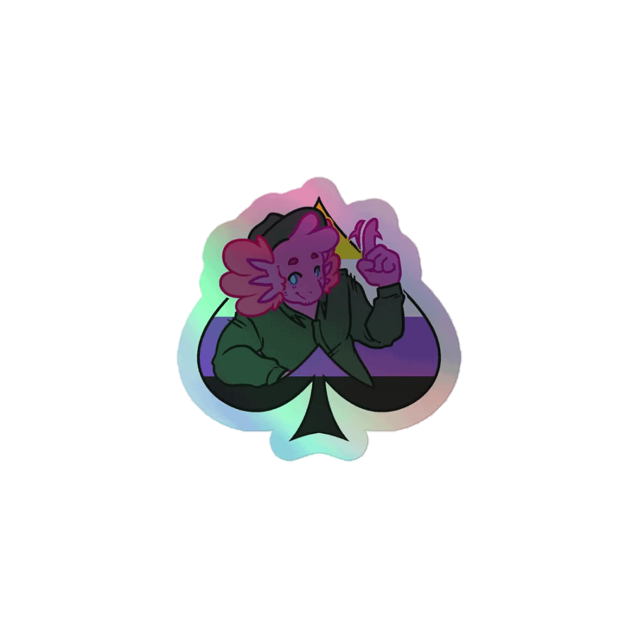 Enby in Spades | Kiss-Cut Holo Sticker product image (1)