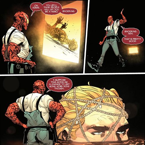 Carnage out here cracking jokes while eddie marinating like sunday dinner. #carnage #marvelcomics #marvel