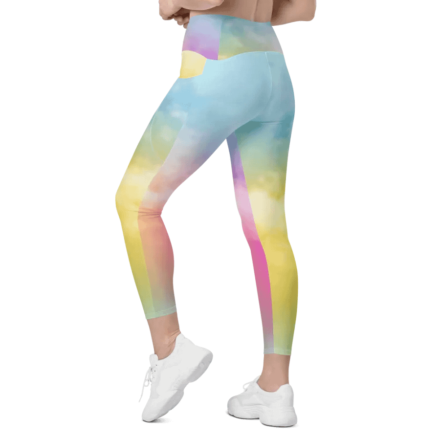 Blur cloud rainbow Design Leggings with Pocket - V3 product image (9)