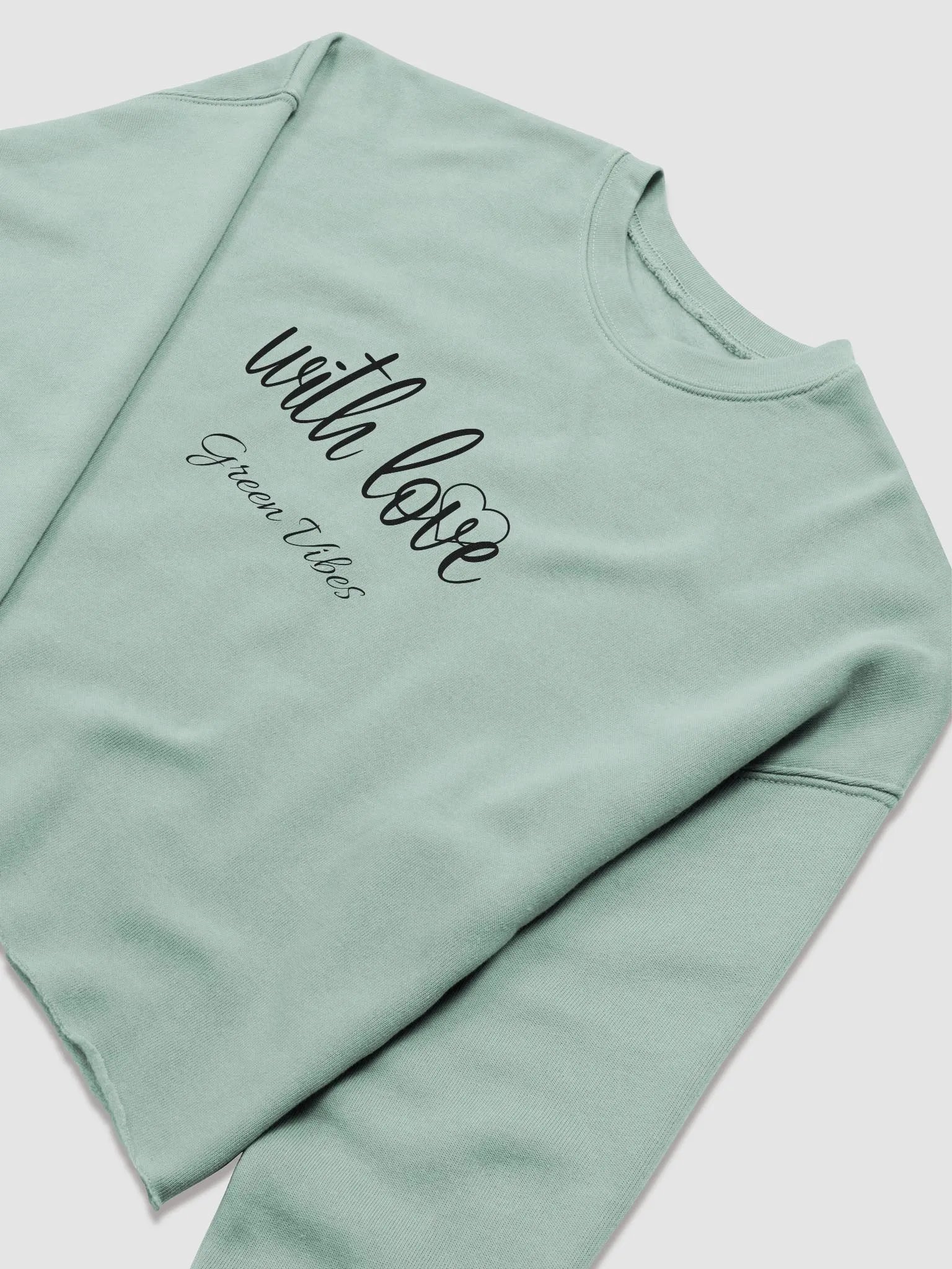 With love Green Vibes Cozy Comfort Women's Crop Sweatshirt product image (5)