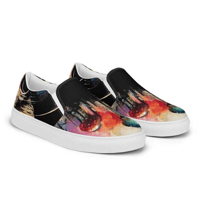 Mystical Cat Dreams Men's premium canvas Slip On Shoes product image (2)