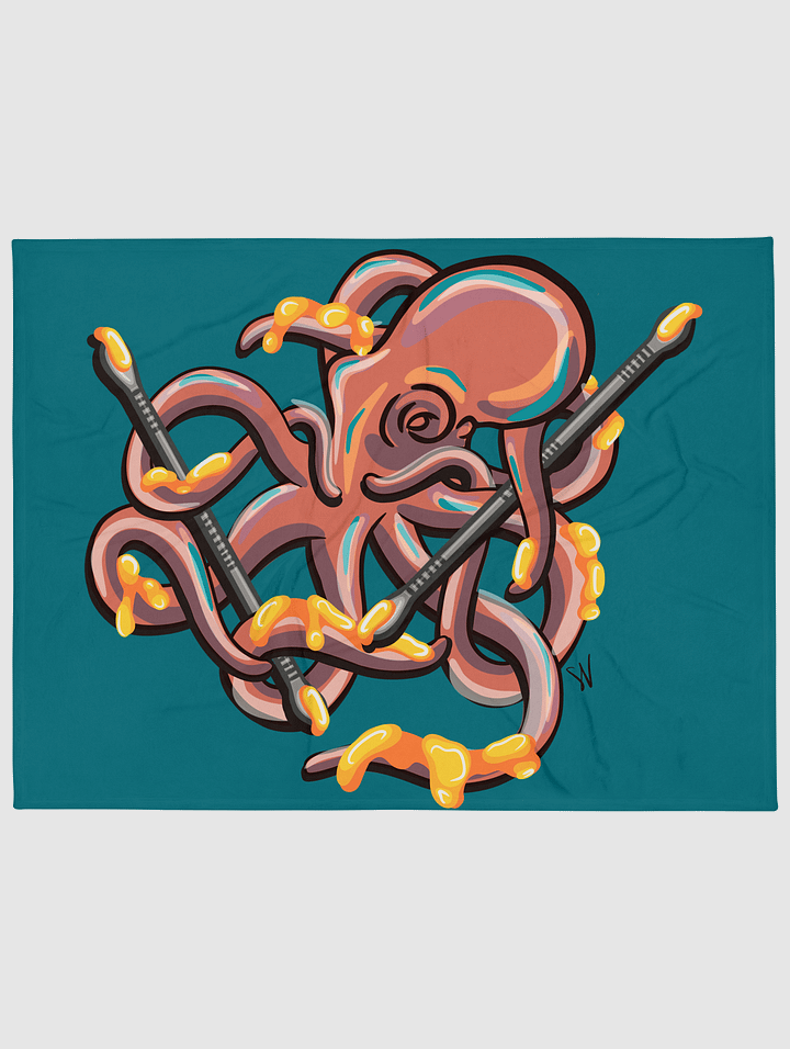 Dabbing Septopus Throw Blanket Horizontal Design product image (1)