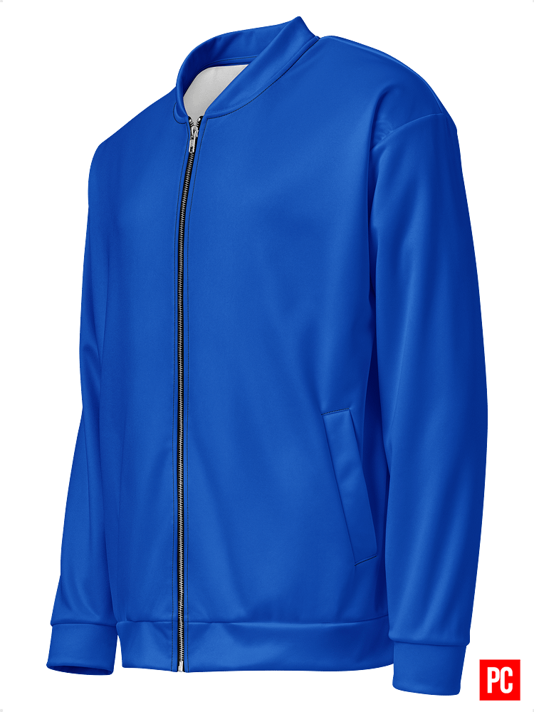 Plain Color Absolute Blue Bomber Jacket product image (3)