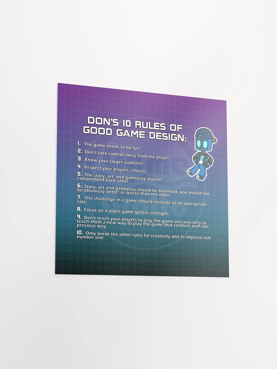 Don's 10 Rules of Good Game Design Poster product image (7)