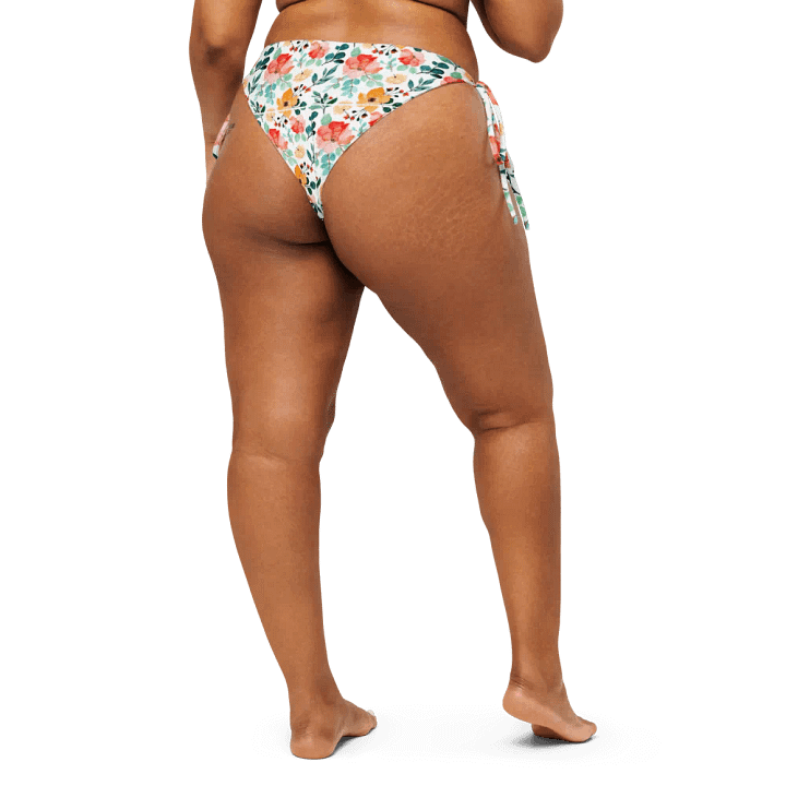 Watercolour Floral Pattern String Bikini Bottom - v8 product image (2)
