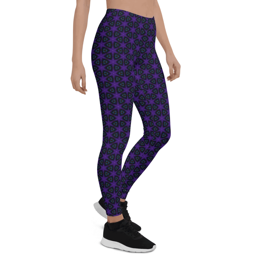 Celestial Geo Star Women's Leggings – Purple & Blue Modern Design product image (4)
