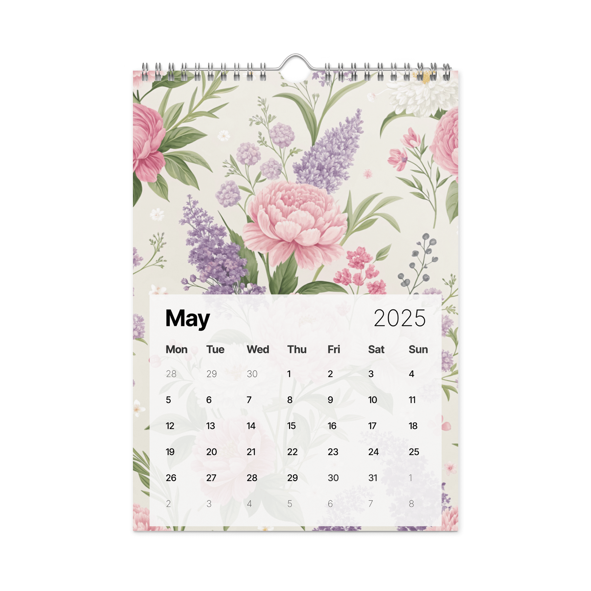 SEAMLESS FLORAL PATTERN WALL CALENDAR 2026 product image (10)
