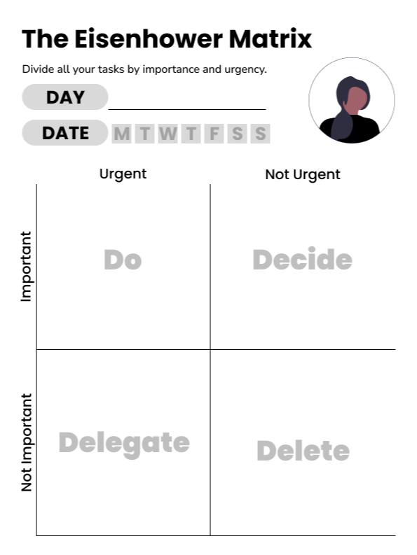 Eisenhower Matrix Printable product image (2)